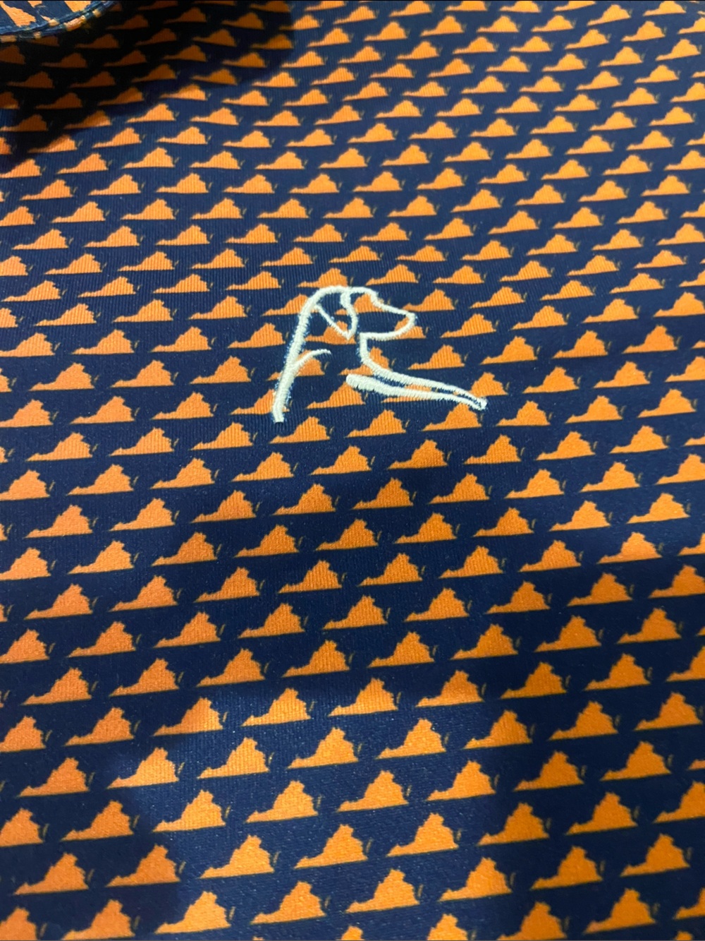 Rhoback Men’s Polo in Orange & Navy University of Virginia